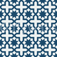 Midnight Moroccan Geometric Lattice Wallpaper⁠