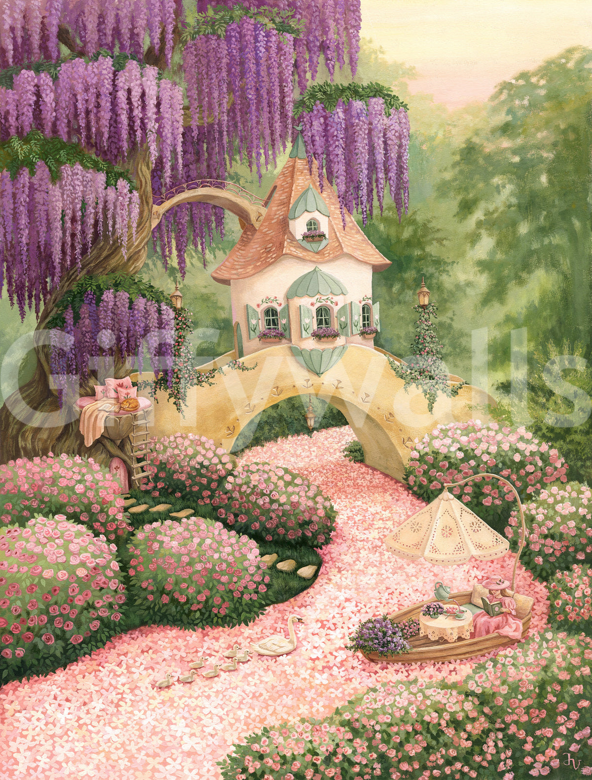 Rosy River Wall Mural