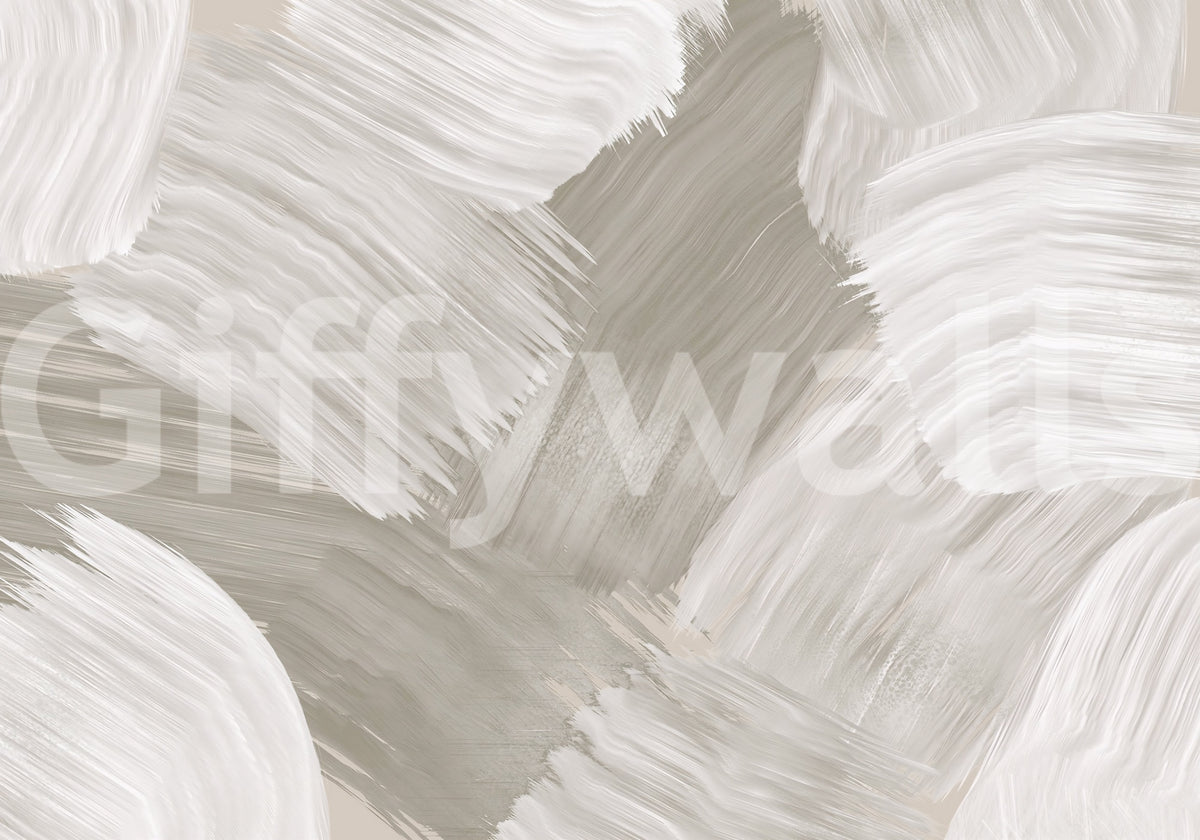 Soft Monochrome Abstract Brush strokes Wall Mural