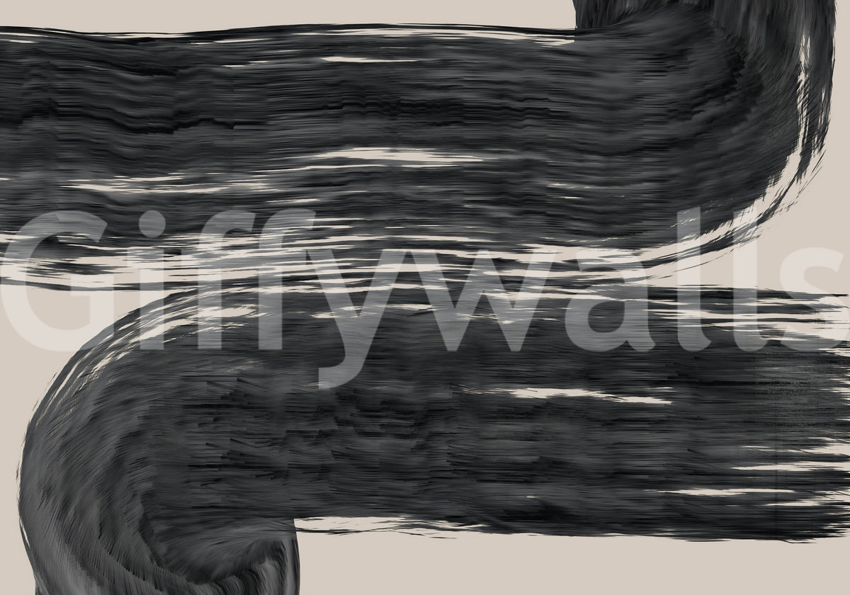 Minimalist Charcoal Swirls Wall Mural