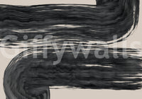 Minimalist Charcoal Swirls Wall Mural
