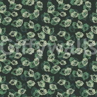 Minimalist Forest Green Swirls Wallpaper⁠