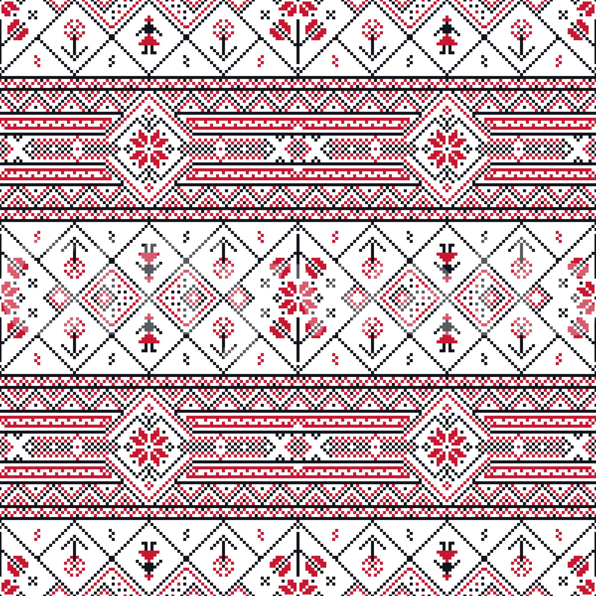 Minimalist Embroidered Folk Texture Wallpaper⁠