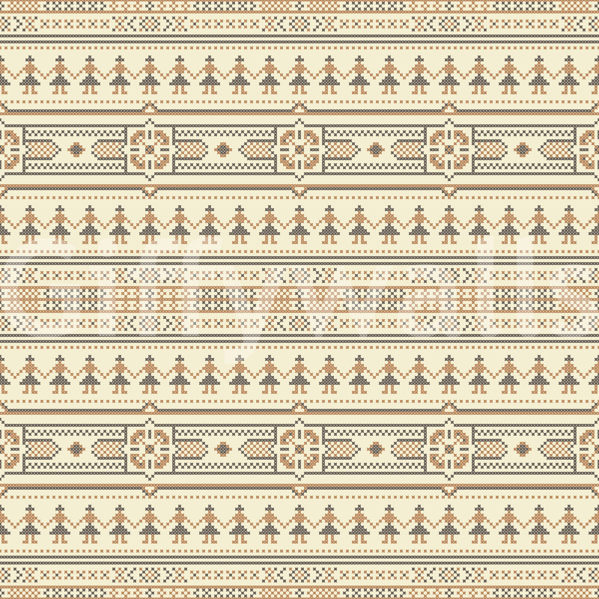Folklore Cross Stitch Motif Wallpaper⁠