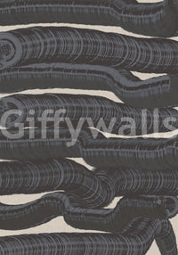 Monochrome Fluid Layers Wall Mural
