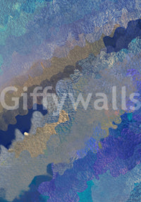 Cerulean Layers Abstract Art Wall Mural