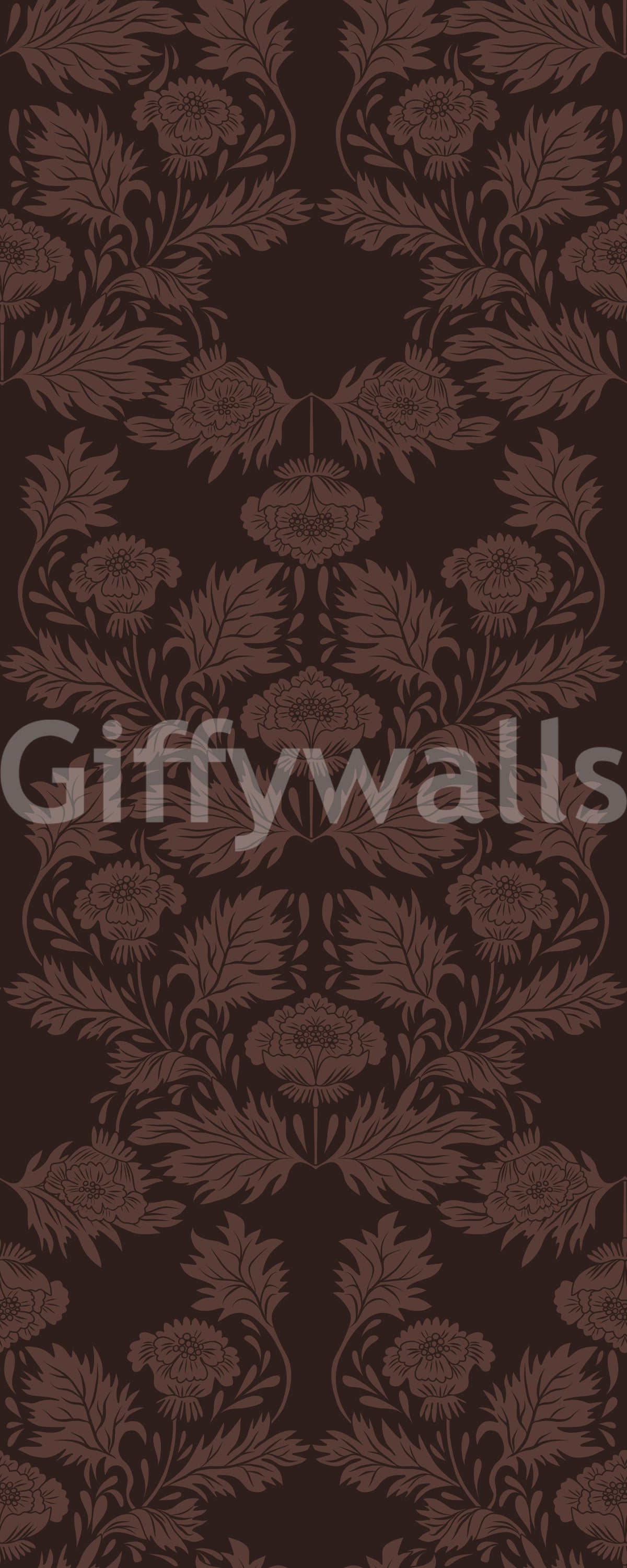 Deep Earthy Floral Motif Wallpaper⁠