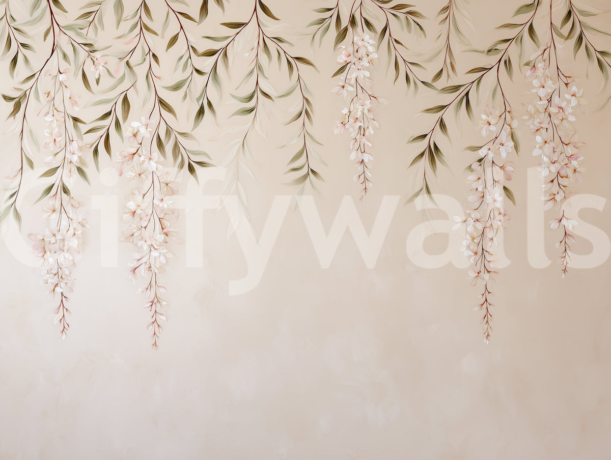 Minimalist Botanical Weeping Boughs Wall Mural