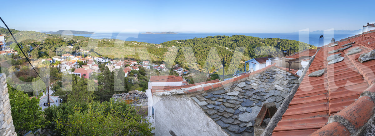 Rustic Terracotta Rooftop Vista Wall Mural