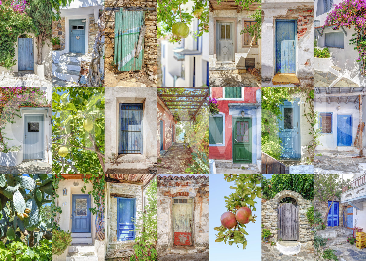 Coastal European Architectural Montage Wall Mural
