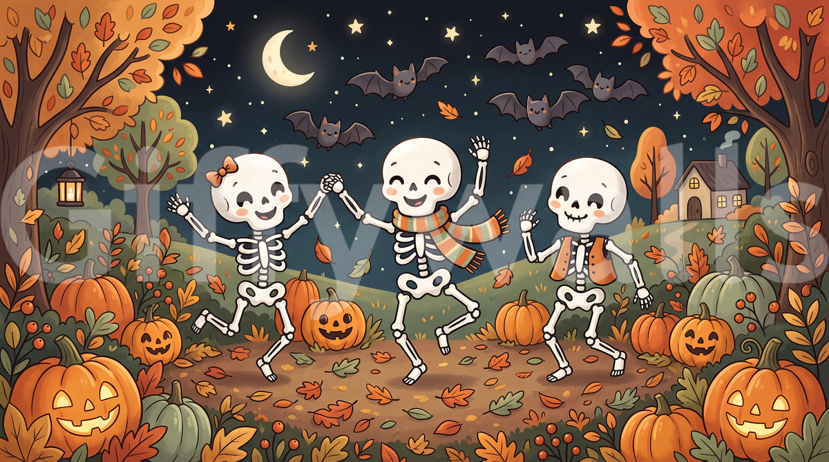 Autumn Night Forest Celebration Wall Mural