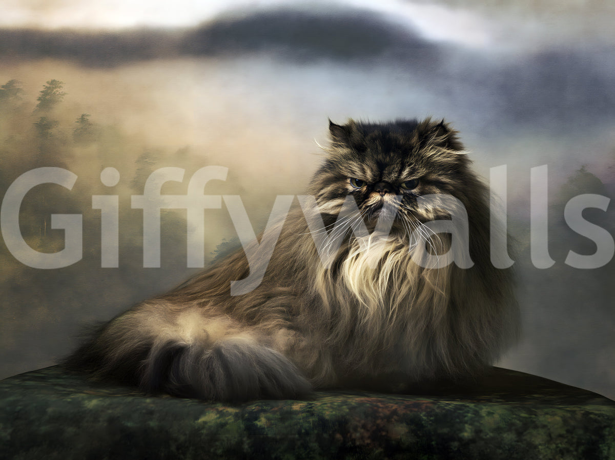 Misty Forest Persian Feline Wall Mural