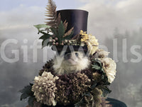 Hedgehog in Botanical Top Hat Wall Mural