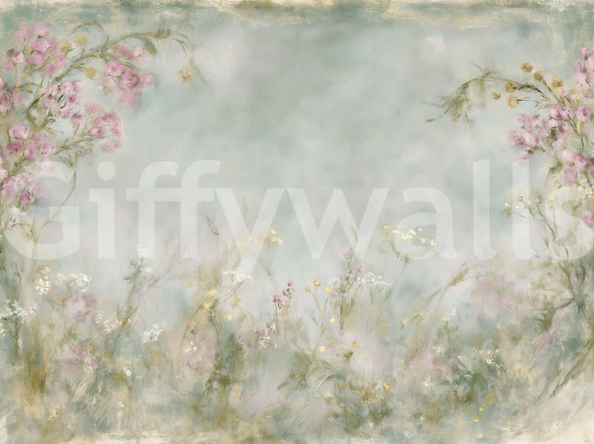 Soft Meadow Brushstrokes Wall Mural