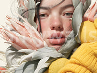 Ethereal Botanical Portrait Study Wall Mural
