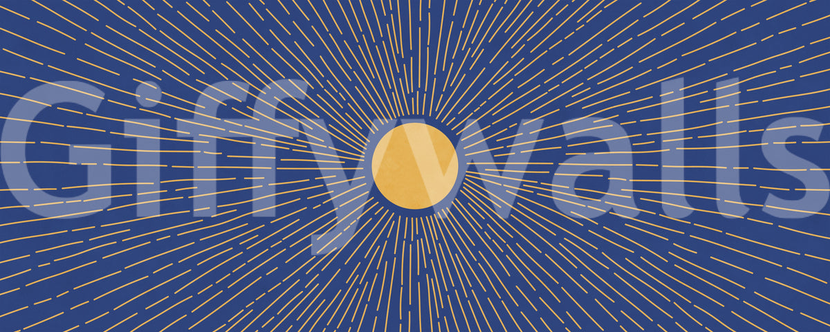 Radiant Solar Burst Abstract Wall Mural