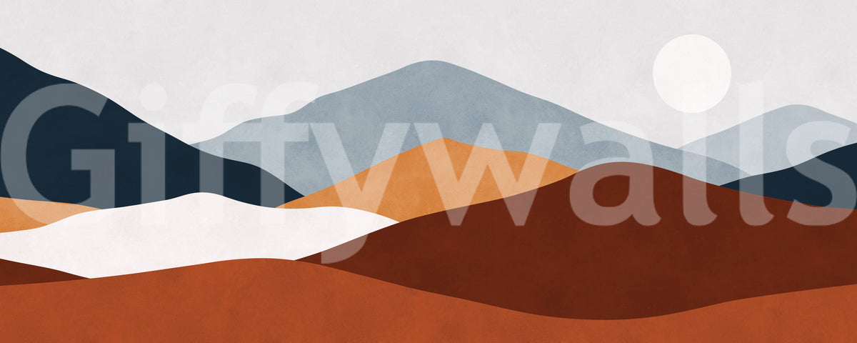 Minimalist Painted Mountain Horizon Wall Mural