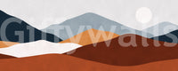 Minimalist Painted Mountain Horizon Wall Mural