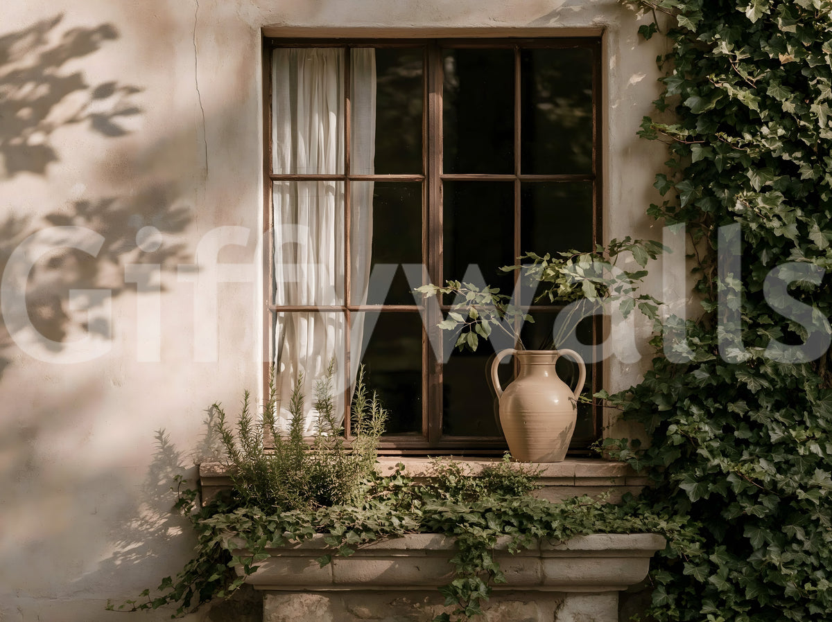 Rustic Ivy Framed Window Wall Mural