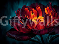 Fiery Crimson Peony Bloom Wall Mural