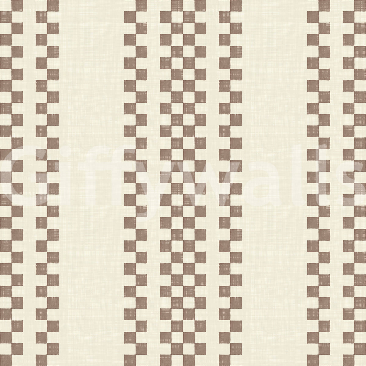 Ticking Checker Stripes - Chocolate Wallpaper⁠