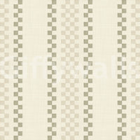 Ticking Checker Stripes - Cream & Sage Wallpaper⁠