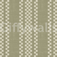 Ticking Checker Stripes - Sage Canvas Wallpaper⁠