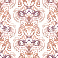 Soft Watercolor Damask Swirls Wallpaper⁠