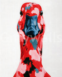 Abstract Painted Goose Portrait Wall Mural