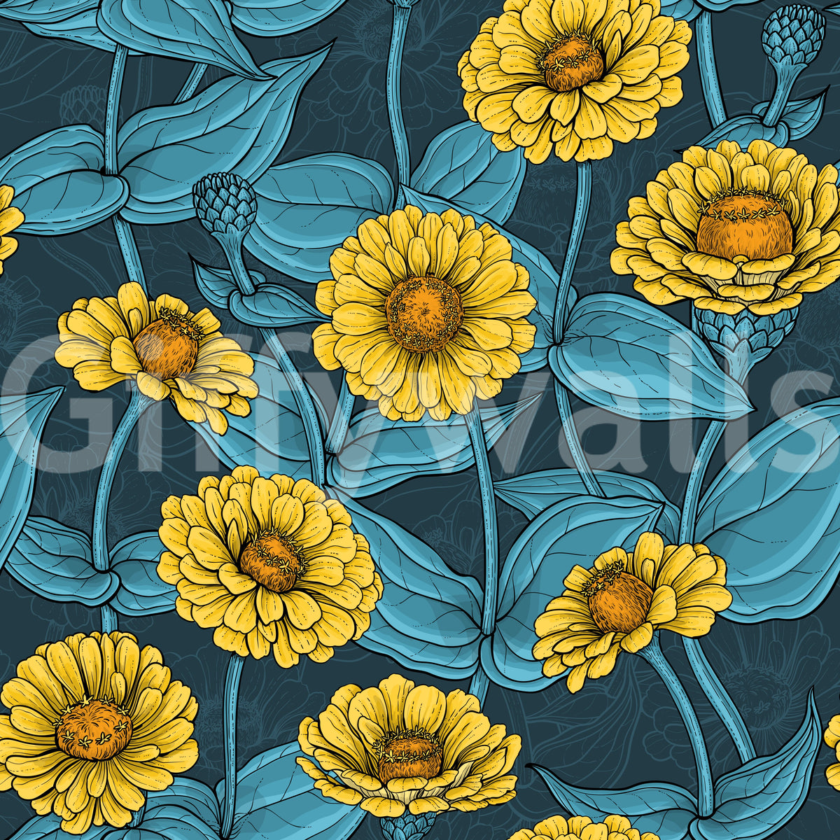 Yellow zinnia garden botanical Wallpaper⁠