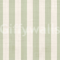 Green and White Stripe Linen Look Texture Wallpaper⁠