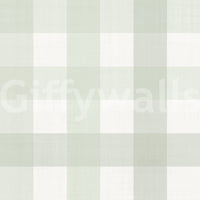 Green Gingham Plaid Linen Look Texture Wallpaper⁠