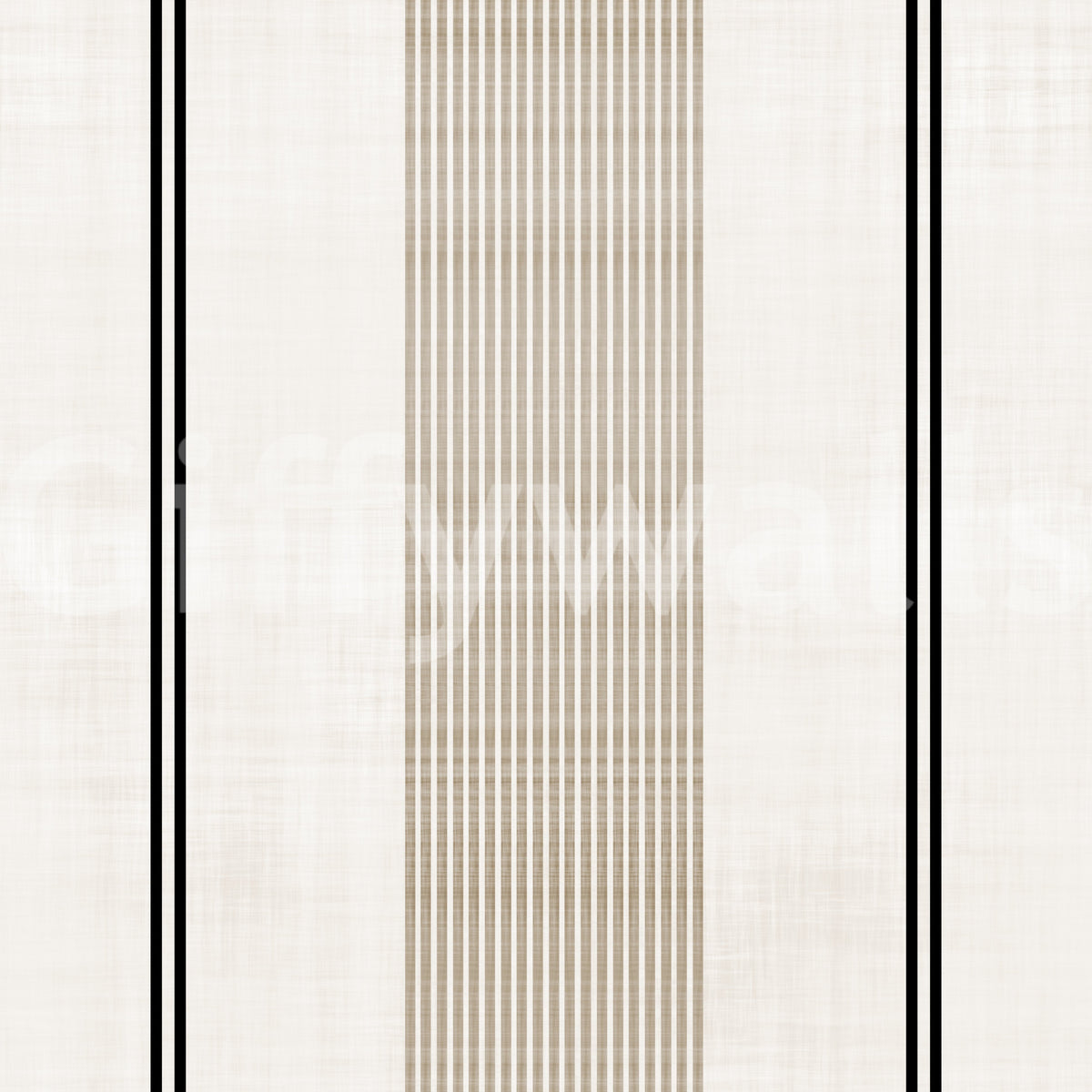 Beige and Black Stripe Linen Look Texture Wallpaper⁠