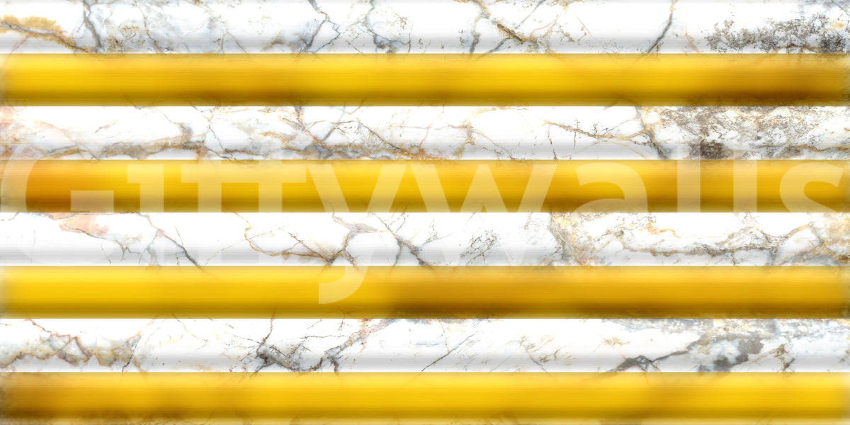 Golden Yellow Stripe Marble Wallpaper Wall Mural