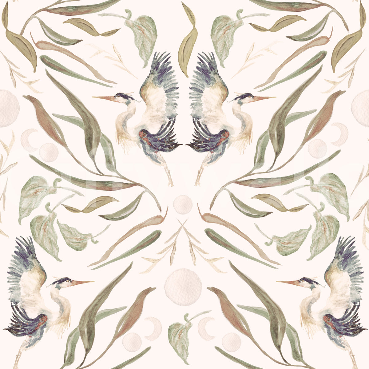 Blue Herons White Wallpaper⁠