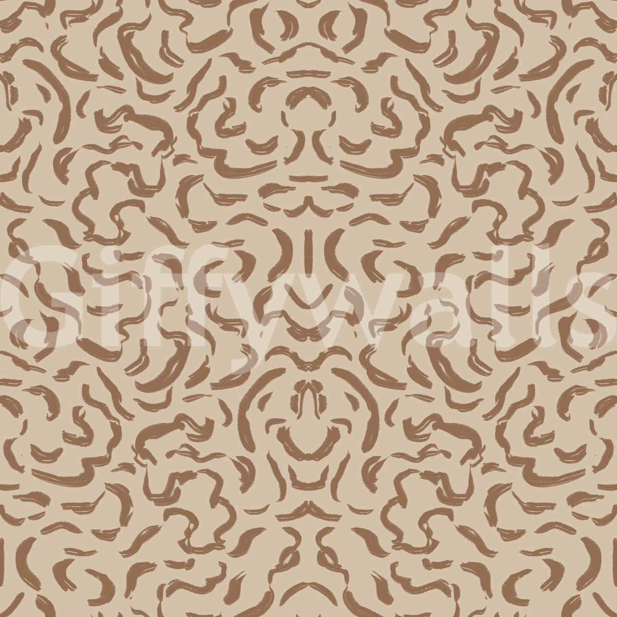 Organic Mocha Brushstroke Pattern Wallpaper⁠