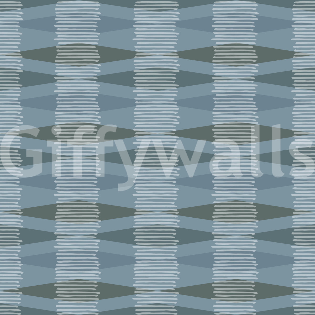 Coastal Blue Geometric Stripe Wallpaper⁠