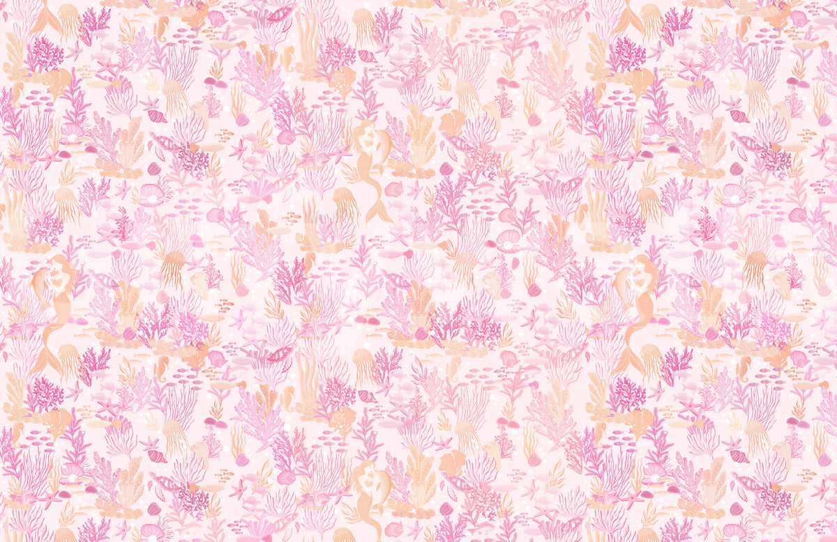Pink Mermaid Underwater Fantasy Wallpaper⁠