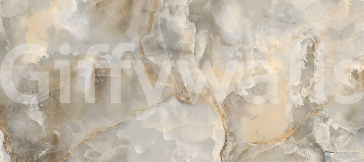 Serene Cream and Taupe Marble Vein Wall Mural