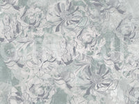 Misty Slate Ice Teal Botanical Floral Wall Mural Wall Mural