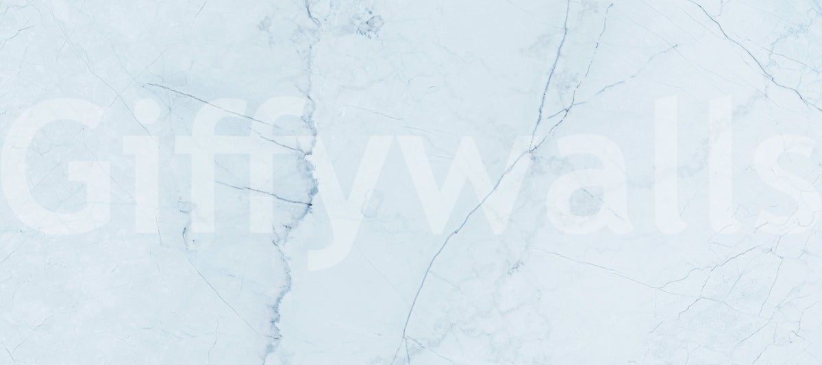 Serene Ice Blue Marble Slab Wall Mural