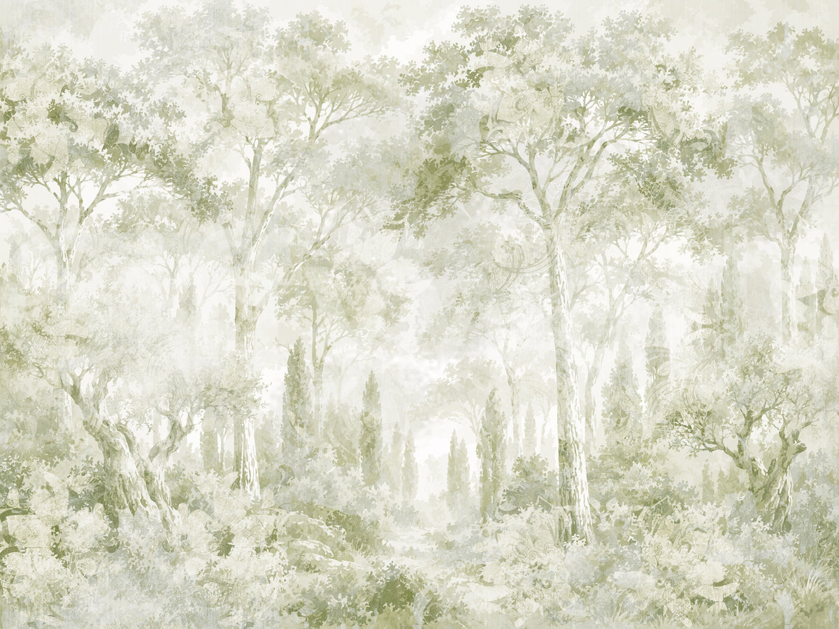 Eucalyptus Green Tuscan Forest Path Wall Mural Wall Mural