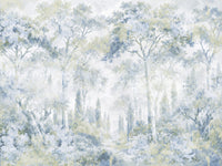 Misty Icy Blue Tuscan Forest Path wall mural Wall Mural