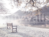 Misty Morning Mountain Vista Wall Mural