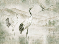 Nature's Fusion Japanese Cranes Mural Wall Mural