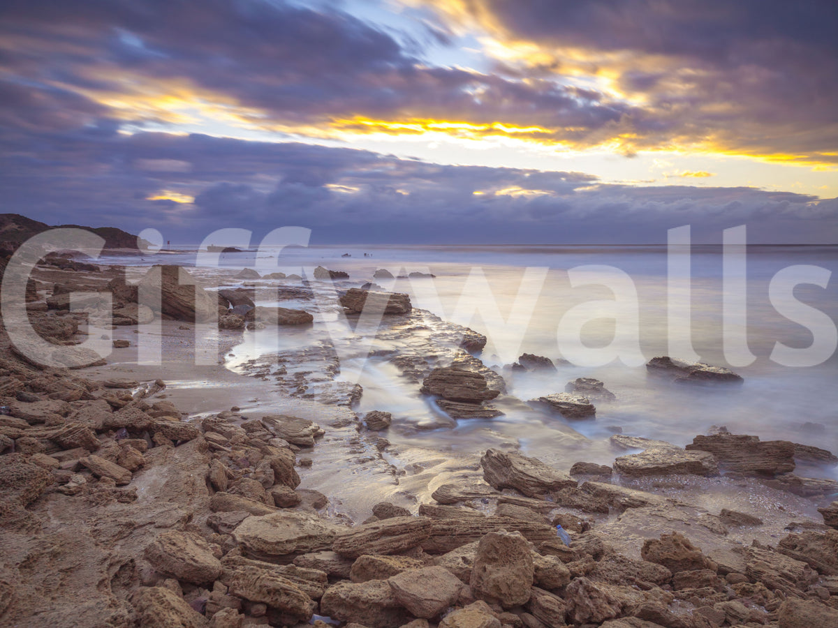 Twilight Rocky Shore Wall Mural