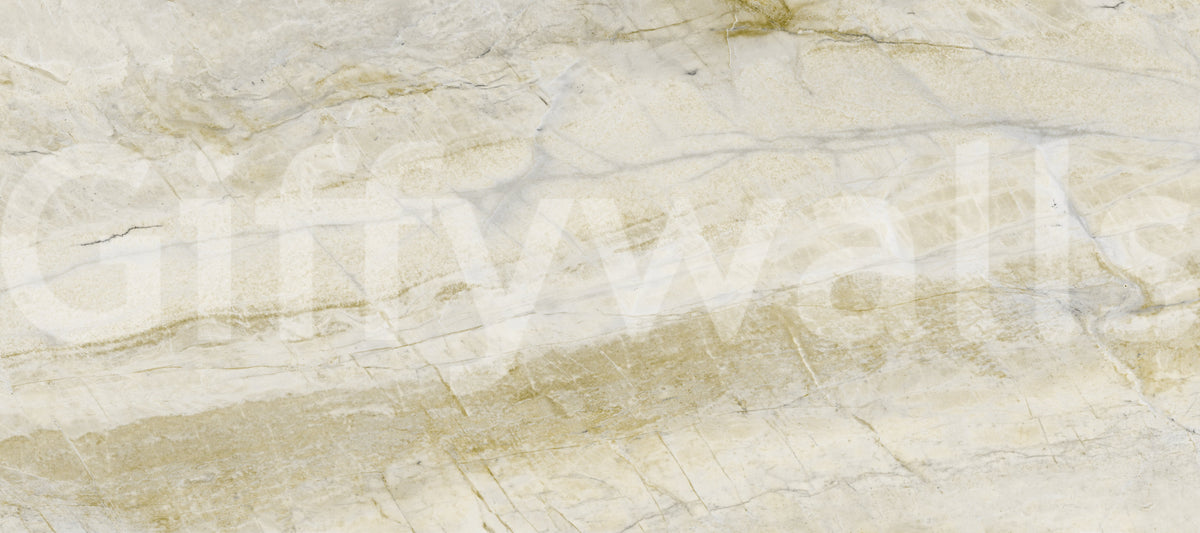 Cream and Ochre Marble Veins Wall Mural