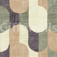 Mid Century Textured Hand Painted Geometries Curated Harmony Tones Wallpaper⁠