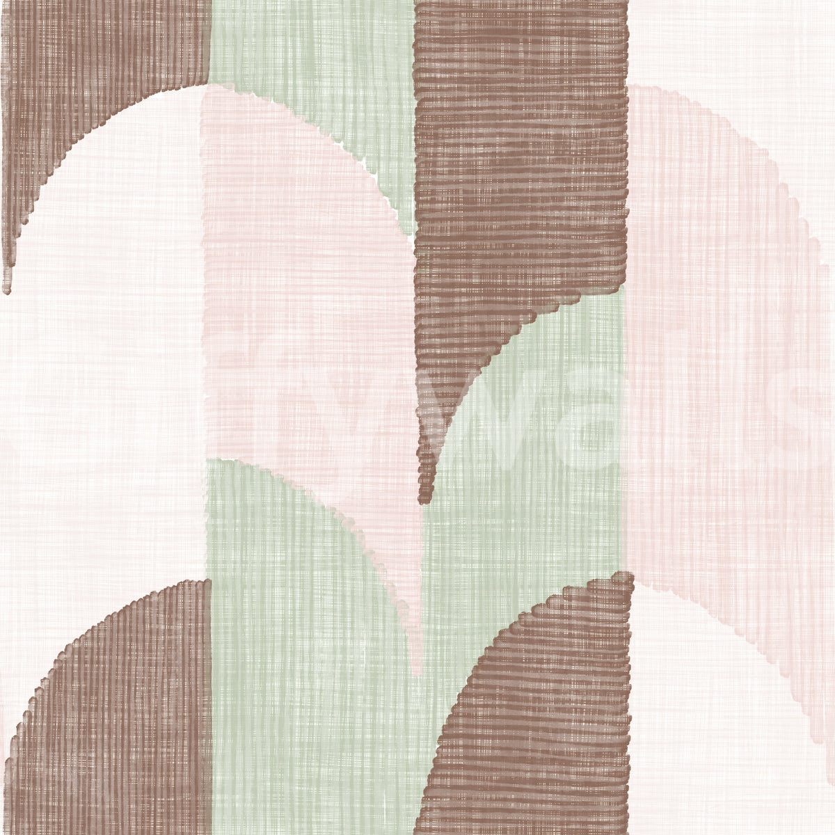 Mid Mod Textured Hand Painted Geometries Grandmillennial Delight Soft Wallpaper⁠