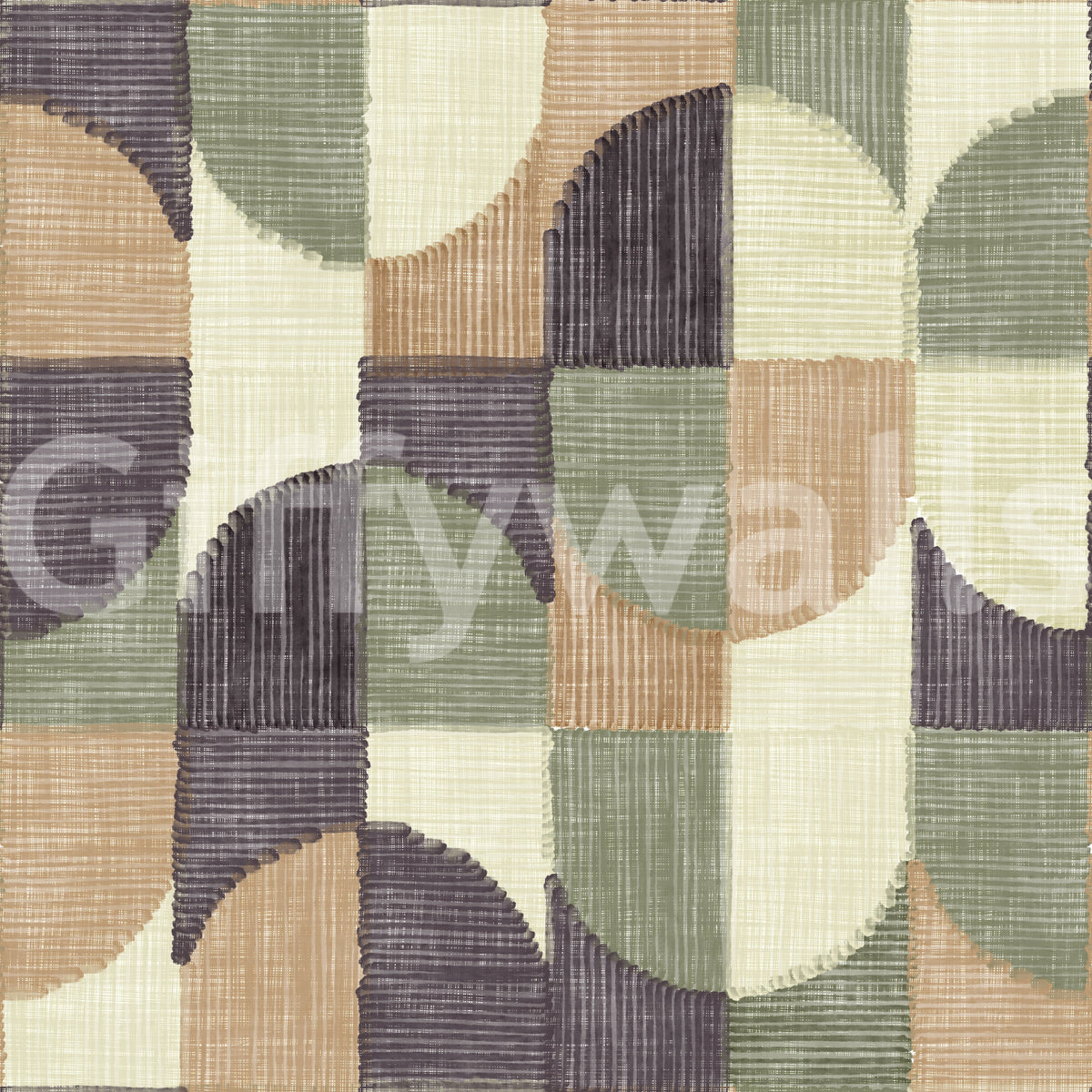 Tiled Textured Hand Painted Geometries Curated Harmony Tones Wallpaper⁠